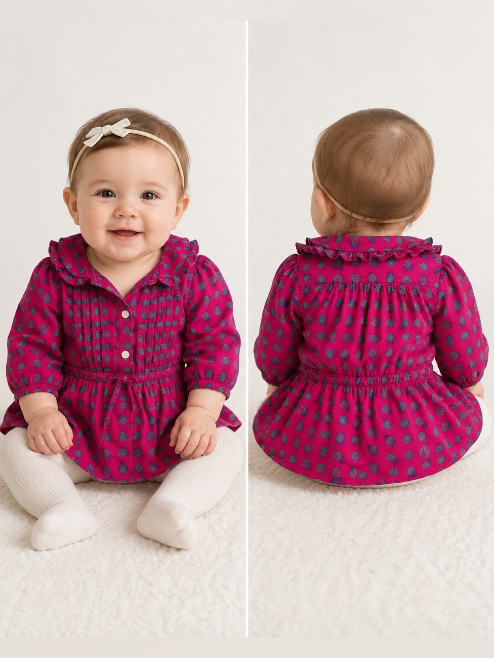 Ralph Lauren purple or magenta satin paisley shirt with ruffled collar size 6M